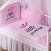 Baby Nellys 3-dílná sada mantinel 180cm s povleč. Little Princess – růžový