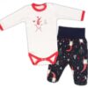 Mamatti 2dílná sada Body dl. rukáv Ho,ho,ho, polodupačky vzor, bílé, granát, vel. 74