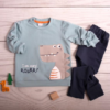 K-Baby Tepláková souprava Dinosaurus – mátová/granát, vel. 92