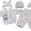 Baby Nellys Chlupáčkový komplet Welsoft Teddy vel. 68 – šedý