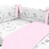 BABY NELLYS 3-dílná sada Mantinel s povlečením, Koloušek, růžová