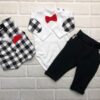 G-baby 3-dílný Bavlněný komplet Elegant Boy, bílo/černé kárko, vel. 80
