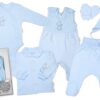 Baby Nellys Velká sada do porodnice TEDDY, 6-ti dílná v krabičce, modrá, vel. 62