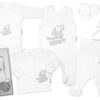 Baby Nellys Velká sada do porodnice CUTE BUNNY, 6-ti dílná v krabičce – bílá, vel. 62