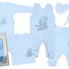 Baby Nellys Velká sada do porodnice CUTE BUNNY, 6-ti dílná v krabičce – modrá, vel. 56