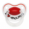 Silikonový ortodontický dudlík BIBI – I love Mama, srdíčko, 0-6 m