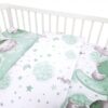 Baby Nellys 2-dílné bavlněné povlečení, Baby Elephant – mátový