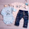 K-Baby 3-dílná sada – 2x body dl. rukáv,tepláčky, New Robot Baby, béžová,sv. modrá