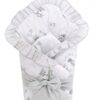 Baby Nellys Rychlozavinovačka 80 x 80 cm s volánkem a stuhou Koloušek, šedá