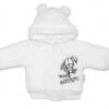 Baby Nellys Kojenecká chlupáčková bundička s kapucí Cute Bunny – bílá, vel. 74