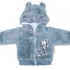 Baby Nellys Kojenecká chlupáčková bundička s kapucí Cute Bunny – šedá, vel. 68
