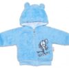 Baby Nellys Kojenecká chlupáčková bundička s kapucí Cute Bunny – modrá, vel. 74
