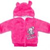 Baby Nellys Kojenecká chlupáčková bundička s kapucí Cute Bunny – malinová, vel. 80