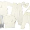 Baby Nellys Velká sada do porodnice TEDDY, 6-ti dílná v krabičce, krémová, vel. 56