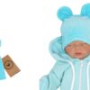 Z&Z Velurová, semišková čepička s oušky Teddy, tyrkys, vel. 80/86