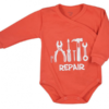 Koala Baby body s dlouhým rukávem a zapínáním na boku Repair – oranžová, vel. 68