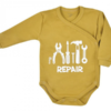 Koala Baby body s dlouhým rukávem a zapínáním na boku Repair – hořčicová, vel. 68