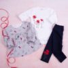 K-Baby 3 dílná sada – 1x body dlouhý rukáv, halenka a legínky – Polní kvítí