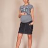 Be MaaMaa Těhotenské sukně JEANS s kapsami – černá