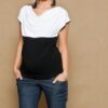 Be MaaMaa Těhotenské JEANS 3/4  – granátové