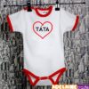 Baby Dejna Body kr. rukáv  SRDÍČKO TÁTA – bílé/červený lem