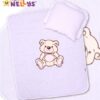 Baby Nellys 2-dílná sada do kočárku jersey Medvídek Teddy Bear – bílá