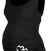 Mamitati Top, tílko Dana s potiskem Srdíček  – černé, vel. L/XL, D19