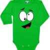 Baby Dejna Body dlouhý rukáv  s Tváří – zelené