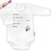 Body dl. rukáv vel. 74, Baby Nellys ® – bílé – Narodil/a jsem se…