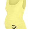 Be MaaMaa Top, tílko Dana s potiskem Srdíček – žluté, vel. L/XL, D19