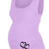 Be MaaMaa Top, tílko Dana s potiskem Srdíček – lila, vel. L/XL, D19