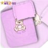 Baby Nellys 2 – dílná sada do kočárku jersey Medvídek Teddy Bear – fialová