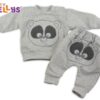Tepláková souprava Baby Nellys – Medvídek – šedý melír