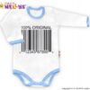 Baby Nellys Body dlouhý rukáv 100% ORIGINÁL – bílé/modrý lem