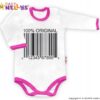 Baby Nellys Body dlouhý rukáv 100% ORIGINÁL – bílé/růžový lem