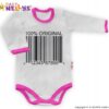 Baby Nellys Body dlouhý rukáv 100% ORIGINÁL – šedé/růžový lem