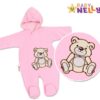 BABY NELLYS Kombinézka/overálek Teddy Bear, velikost: 74 – růžová