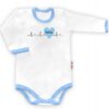 Baby Nellys Body dlouhý rukáv vel. 86, Máma v srdíčku – bílé/modrý lem