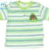 Polo tričko dlouhý rukáv Mamatti – FROG – zelené/proužky
