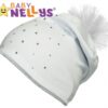 Bavlněná čepička Tutu květinka s kamínky Baby Nellys ® – bílá, 48-52