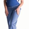 Be MaaMaa Těhotenské kalhoty s láclem – světlý jeans