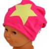 Bavlněná čepička Stars Baby Nellys ® – malinová