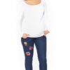 Be MaaMaa Těhotenské kalhoty/jeans s nášivkami  TOP