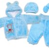 Baby Nellys Chlupáčkový komplet Welsoft Teddy vel. 74 – modrý