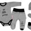 Baby Nellys 5-ti dílná soupravička do porodnice Little Princess – šedá