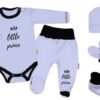 Baby Nellys 5-ti dílná soupravička do porodnice Little Prince, vel. 62 – modrá