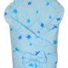 Baby Nellys  Rychlozavinovačka 80x80cm s volánkem a stuhou – Baby stars – modrá, K19