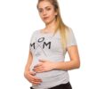 Be MaaMaa Těhotenské triko Mom Life – šedá, vel. M