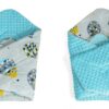 Baby Nellys Oboustranná zavinovačka Minky – Balón, Minky – sv. modrá
