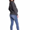 Be MaaMaa Zavinovací těhotenské triko/tunika – grafit, vel. XL